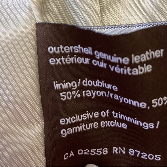 Danier nude genuine leather blazer soft jacket beige/cream ecru off white large - Picture 9 of 16